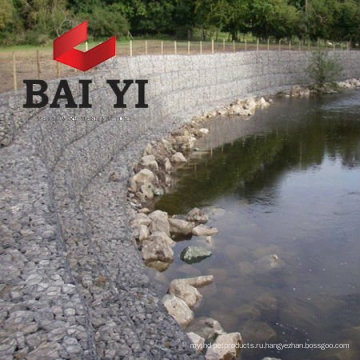 Каменная клетка gabion Загородки на берегу реки